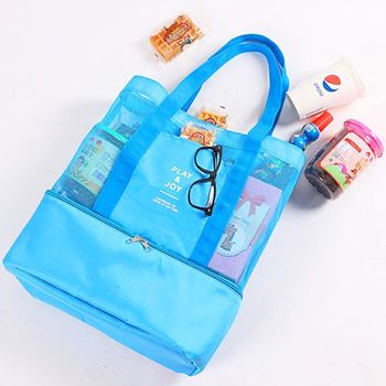 Obrázek Plážová taška s termo přihrádkou - modrá