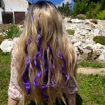 Obrázek z Barevné příčesky do vlasů - fialové 