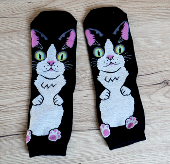 Obrázek z Veselé ponožky s kočičkou - černé 