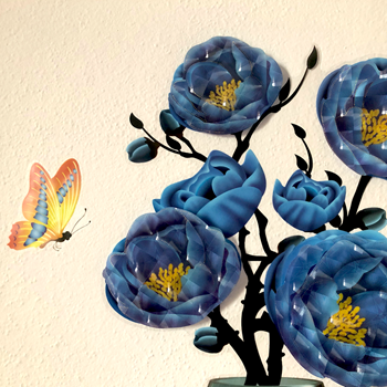 Obrázek z 3D samolepka květina - modrá 