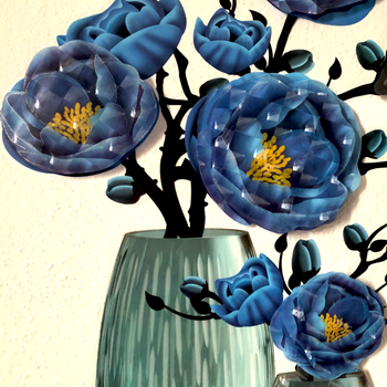 Obrázek z 3D samolepka květina - modrá 