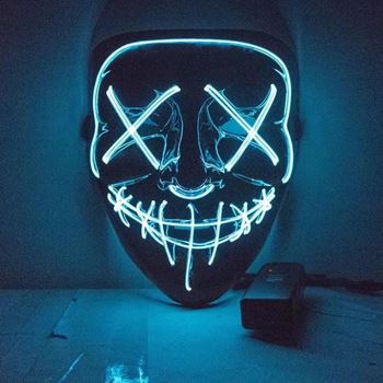 Obrázek z Děsivá svítící maska - modrá 