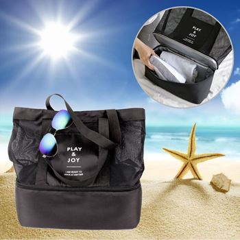 Obrázek z Plážová taška s termo přihrádkou - černá 