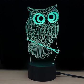 Obrázek z Lampa s 3D iluzí - sova 
