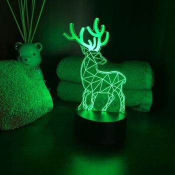Obrázek z Lampa s 3D iluzí - jelen 