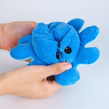 Obrázek z Oboustranný plyšák - chobotnice modrá/tyrkysová 