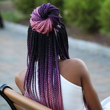 Obrázek Vlasový příčesek - fialové ombré
