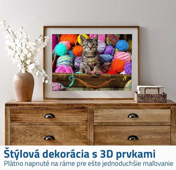 Obrázek  Diamantové malování s rámem - koťátko