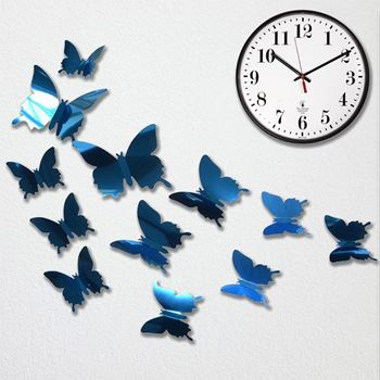 Obrázek Zrcadlový motýl 12 ks - modrý