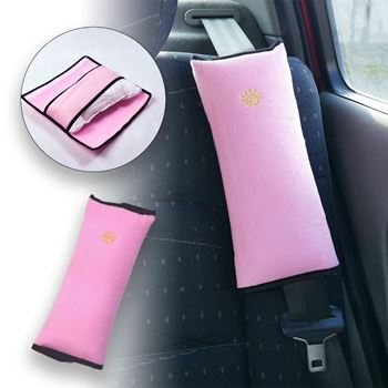 Obrázek z Cestovní polštář do auta na pás - růžový 