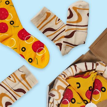 Obrázek z Sada 4 párů ponožek - pizza 