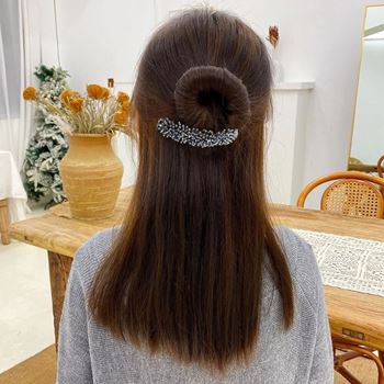 Obrázek z Spona do vlasů s kamínky - černá 