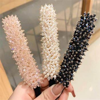 Obrázek z Spona do vlasů s kamínky - černá 