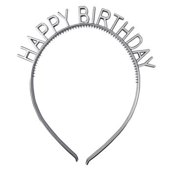 Obrázek Čelenka Happy Birthday - stříbrná