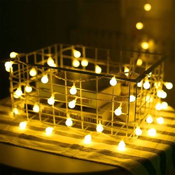 Obrázek z LED světelný řetěz malé žárovky - teplé světlo 