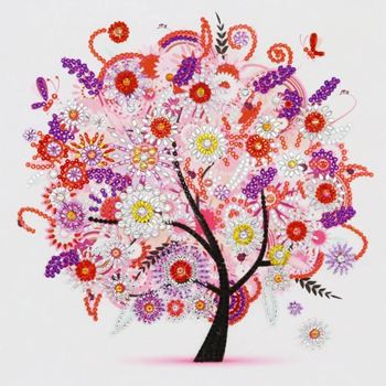 Obrázek z Diamantové malování speciální - růžový strom 