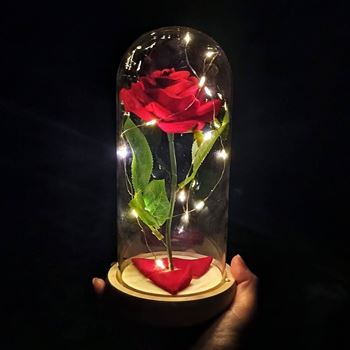 Obrázek Svítící růže ve skleněné váze