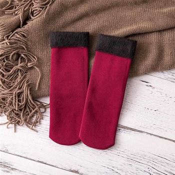 Obrázek z Hřejivé ponožky s kožíškem - červené 