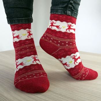 Obrázek Vánoční ponožky s norským vzorem - červené