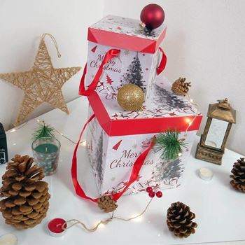 Obrázek z Dárková krabička 22 cm - vánoční stromek 