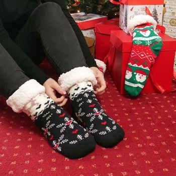 Obrázek z Vánoční hřejivé ponožky s kožíškem - zimní čas 