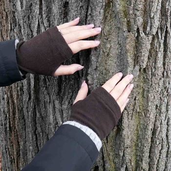 Obrázek z Hřejivé návleky na ruce - hnědé 