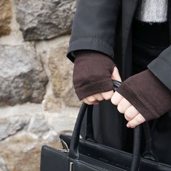 Obrázek z Hřejivé návleky na ruce - hnědé 