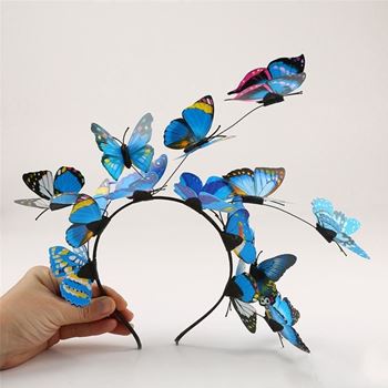Obrázek Čelenka s motýlky - modrá