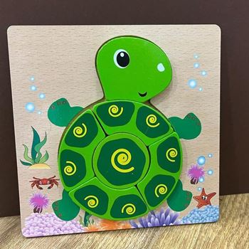 Obrázek z Dřevěné puzzle pro nejmenší - želva 