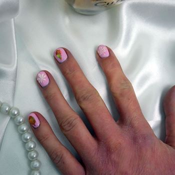 Obrázek z Zdobící samolepky na nehty pozlacené - bílo-zlaté 