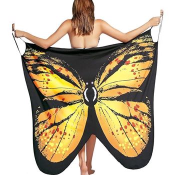 Obrázek Plážové šaty - motýlí křídla XS-M - žluté