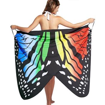 Obrázek Plážové šaty - motýlí křídla XS-M - duhové