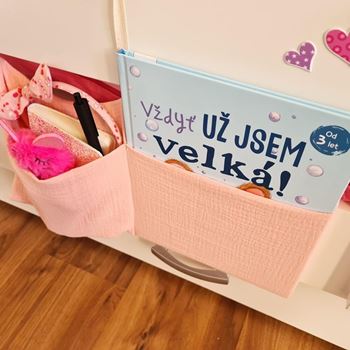 Obrázek z Mušelínový kapsář na postýlku - růžový 