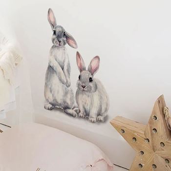 Obrázek z Samolepka na zeď - králíčci 