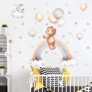 Obrázek z Samolepky na zeď - medvídek s balónky 