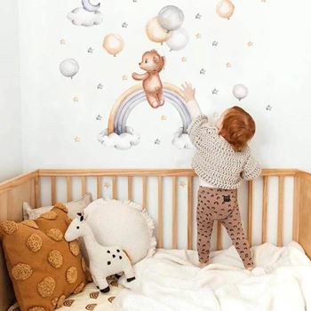 Obrázek z Samolepky na zeď - medvídek s balónky 