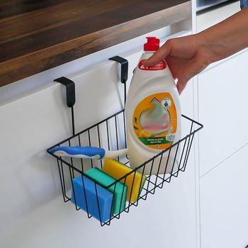 Obrázek Kovový závěsný košík na dvířka - černý