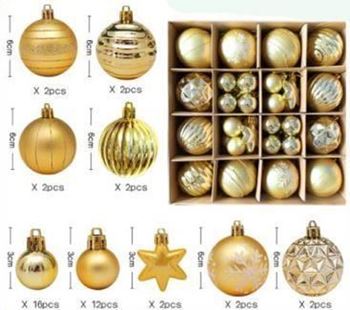 Obrázek Velká sada vánočních ozdob - zlatá