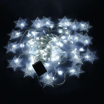 Obrázek z Závěsný světelný řetěz sněhové vločky - studené světlo 