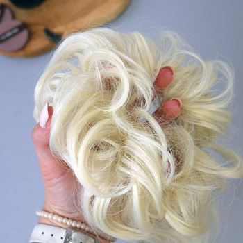 Obrázek z Příčesek do vlasů drdol - světlá blond 