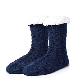 Obrázek z Teplé pletené ponožky - modré 