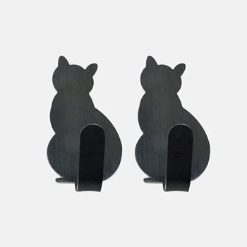 Obrázek Nalepovací háčky - černá kočka 2 ks
