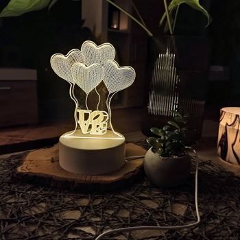 Obrázek z Dekorativní 3D lampa - srdíčka 