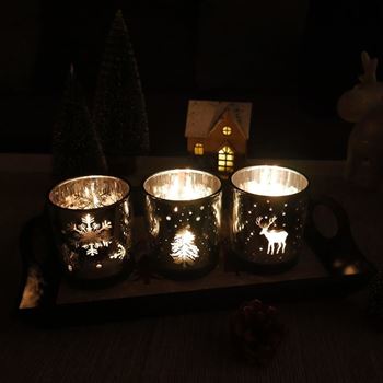 Obrázek z Svícen na čajovou svíčku - sněhové vločky 