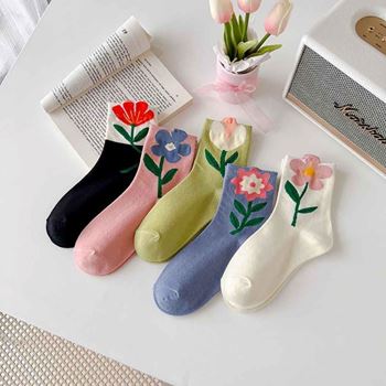 Obrázek z Ponožky s květy 