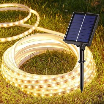 Obrázek Solární LED páska 5 m - teplá bílá