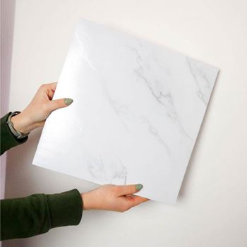 Obrázek z Samolepicí obklad 30x30 cm - bílý mramor 