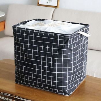Obrázek Úložný koš na textil se stahovací šňůrkou - kostky