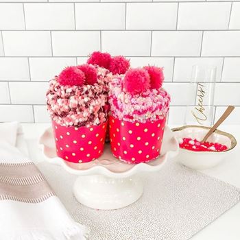 Obrázek z Ponožky v dárkovém balení -  růžový cupcake 