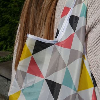 Obrázek z Velká skládací nákupní taška - trojúhelníky 